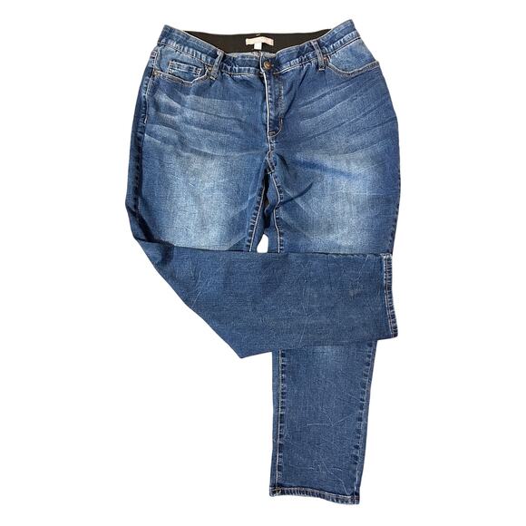 Woman Within Denim - Woman Within 18W Stretchy Straight Leg Denim Jeans Excellent Condition